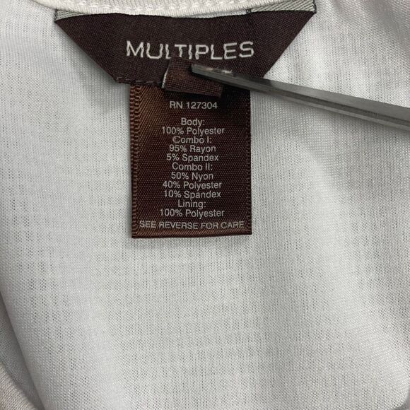 MULTIPLES Women’s Lace Gossamer White Top Size Small - Picture 5 of 8